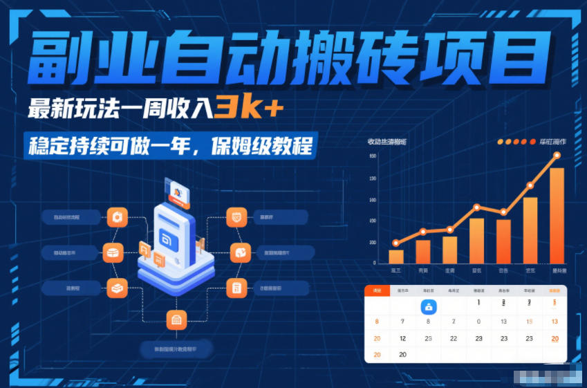 副业自动搬砖项目，最新玩法一周收入3k+，稳定持续可做一年，保姆级教程【揭秘】-云讯网创
