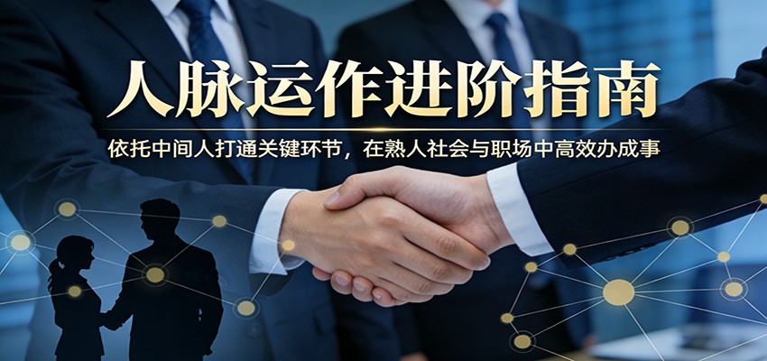 付费文章：人脉运作进阶指南，依托中间人打通关键环节，在熟人社会与职场中高效办成事-云讯网创