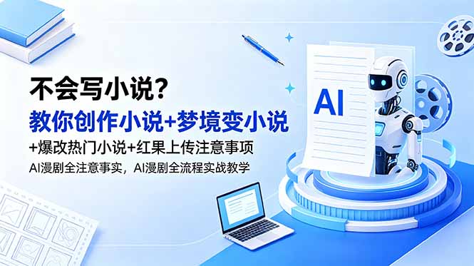 不会写小说?教你创作小说+梦境变小说+爆改热门小说+红果上传注意事项,AI漫剧全流程实战教学-云讯网创