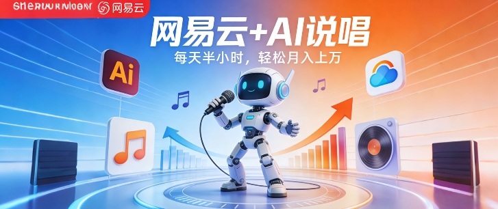 网易云+AI说唱，每天半小时，AI内容创作+流量变现，轻松月入1W-云讯网创