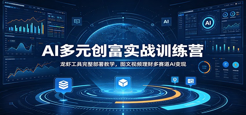 AI多元创富实战训练营：龙虾工具完整部署教学，图文视频理财多赛道AI变现-云讯网创