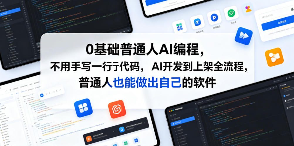 0基础普通人AI编程，不用手写一行代码，AI开发到上架全流程，普通人也能做出自己的软件-云讯网创