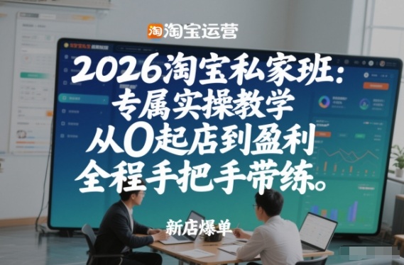 2026淘宝私家班：专属实操教学，从0起店到盈利，全程手把手带练-云讯网创