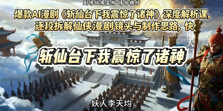 爆款AI漫剧《斩仙台下我震惊了诸神》深度解析课，逐段拆解仙侠漫剧镜头与制作思路，快速复刻爆款创作模式-云讯网创