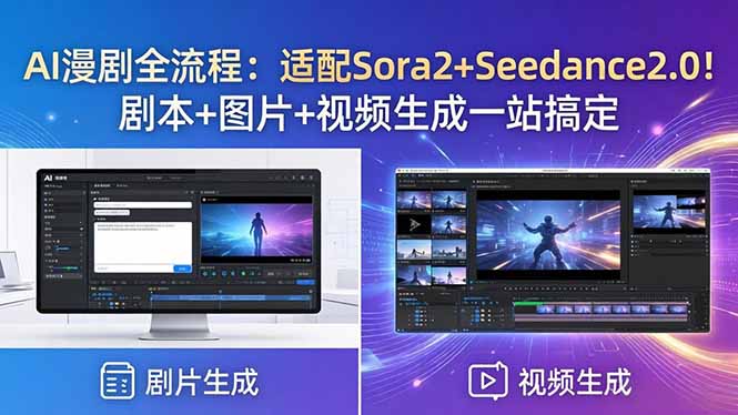 AI漫剧全流程:适配Sora2+Seedance2.0!剧本+图片+视频生成一站搞定-云讯网创