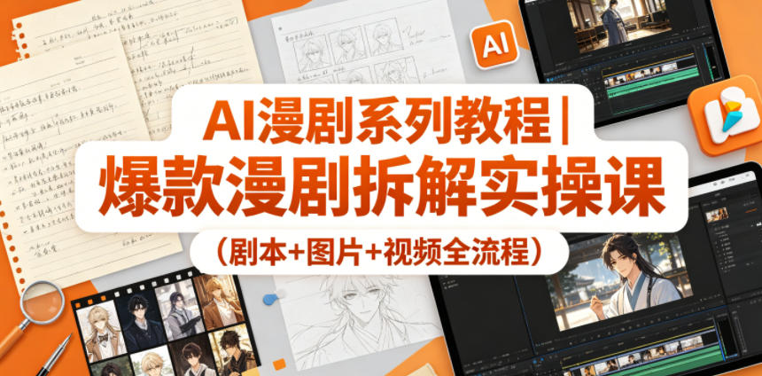 AI漫剧系列教程|爆款漫剧拆解实操课(剧本+图片+视频全流程)-云讯网创
