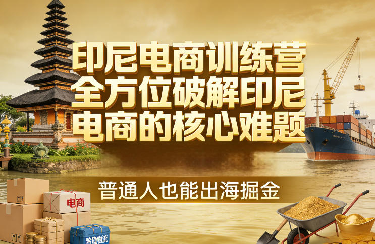 印尼电商训练营，全方位破解印尼电商的核心难题，普通人也能出海掘金-云讯网创