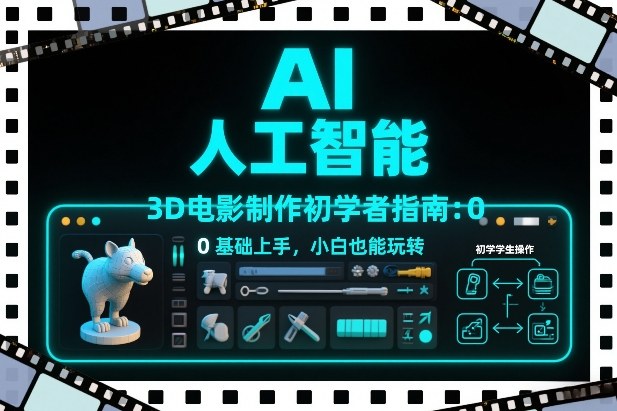 AI人工智能3D电影制作初学者指南：0基础上手，小白也能玩转-云讯网创