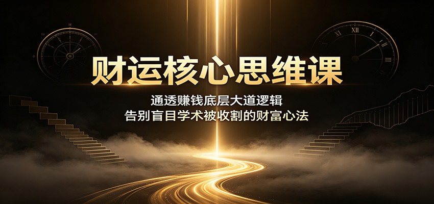财运核心思维课：通透赚钱底层大道逻辑，告别盲目学术被收割的财富心法-云讯网创