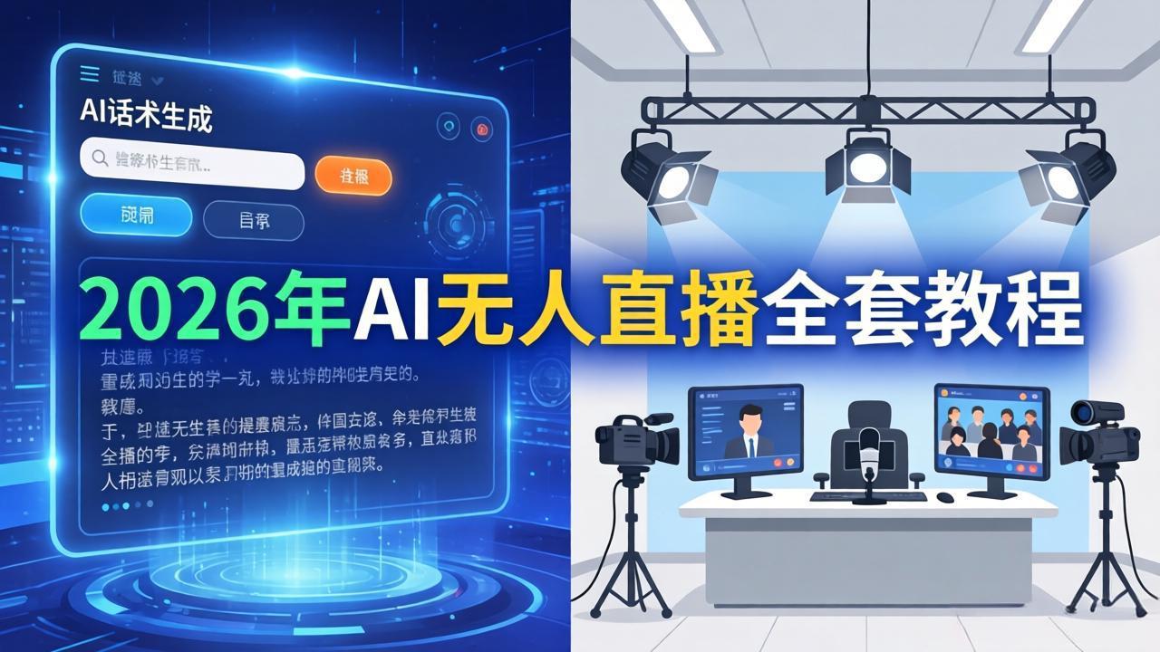 2026年AI无人直播全套教程：OBS安装+软件配置+直播间搭建+话术生成+一键开播实操-云讯网创