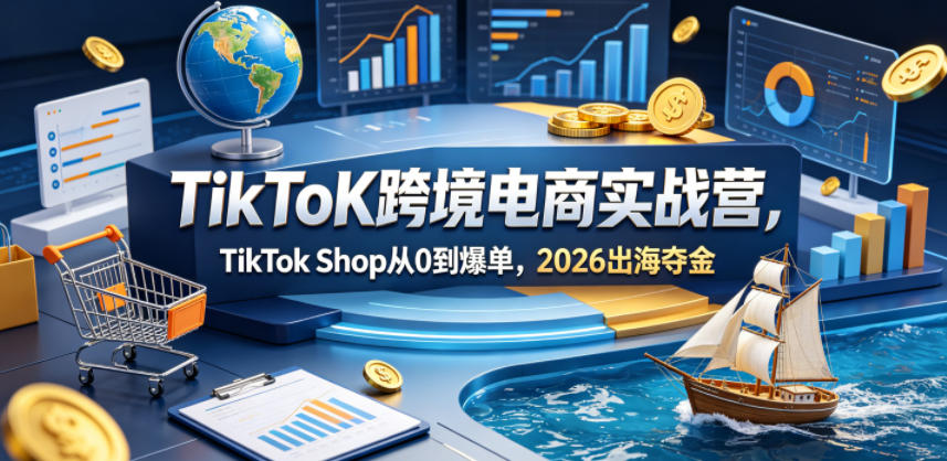TikToK跨境电商实战营，TikTok Shop从0到爆单，2026出海夺金-云讯网创