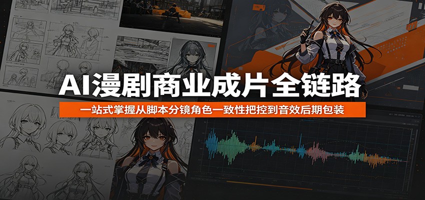 AI漫剧商业成片全链路：一站式掌握从脚本分镜角色一致性把控到音效后期包装-云讯网创