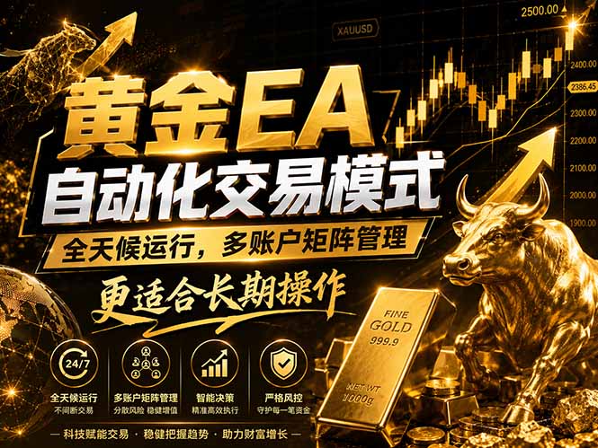 黄金EA量化:多窗口矩阵稳定运行,系统自动执行,收益空间持续放大-云讯网创