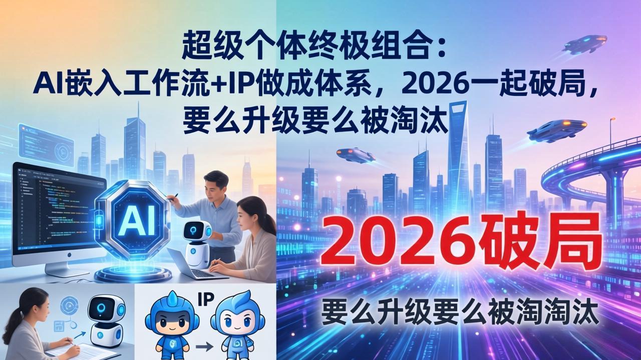 超级个体终极组合：AI嵌入工作流+IP做成体系，2026一起破局，要么升级要么被淘汰-云讯网创