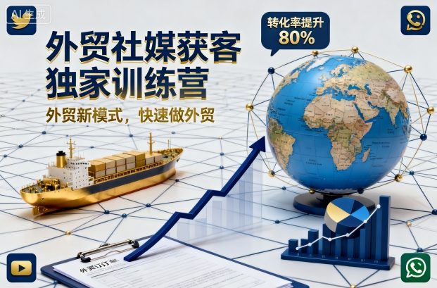 外贸社媒获客独家训练营，外贸新模式，快速做外贸(更新26年6月)-云讯网创