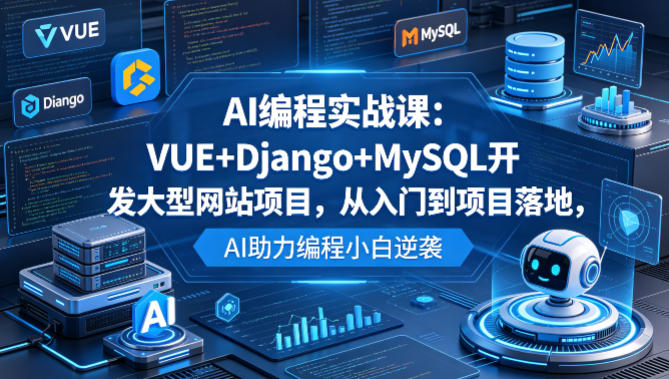 AI编程实战课：VUE+Django+MySQL开发大型网站项目，从入门到项目落地，AI助力编程小白逆袭-云讯网创