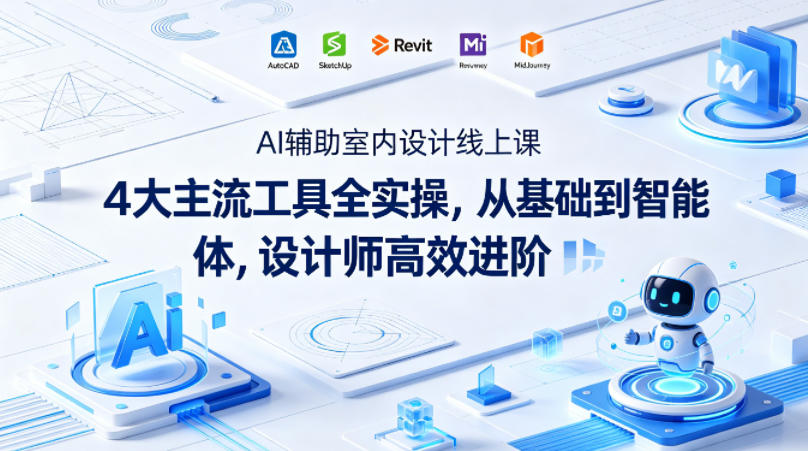 AI辅助室内设计线上课｜4大主流工具全实操，从基础到智能体，设计师高效进阶-云讯网创