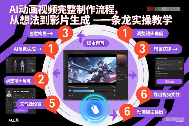 AI动画视频完整制作流程，从想法到影片生成一条龙实操教学-云讯网创