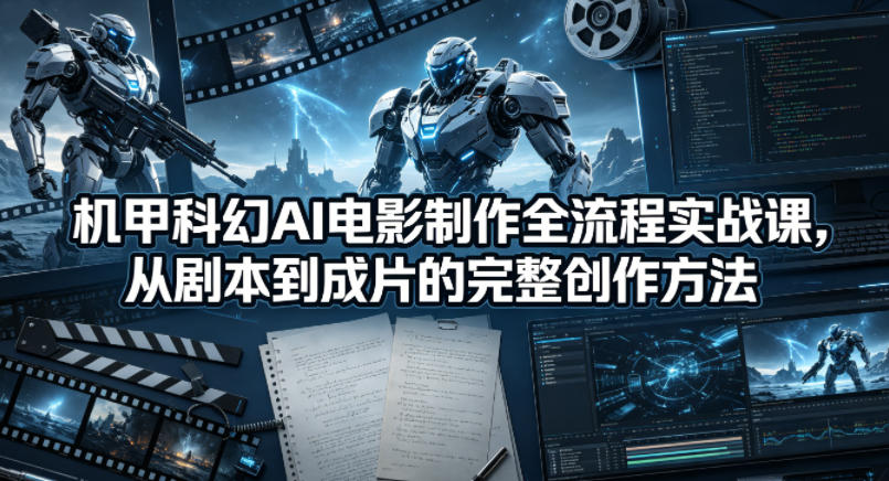 机甲科幻AI电影制作全流程实战课，从剧本到成片的完整创作方法-云讯网创