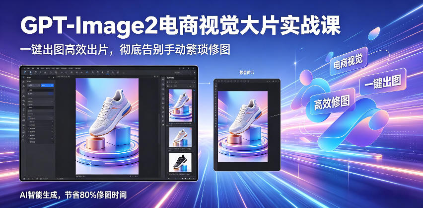 GPT-Image2电商视觉大片实战课,一键出图高效出片,彻底告别手动繁琐修图-云讯网创