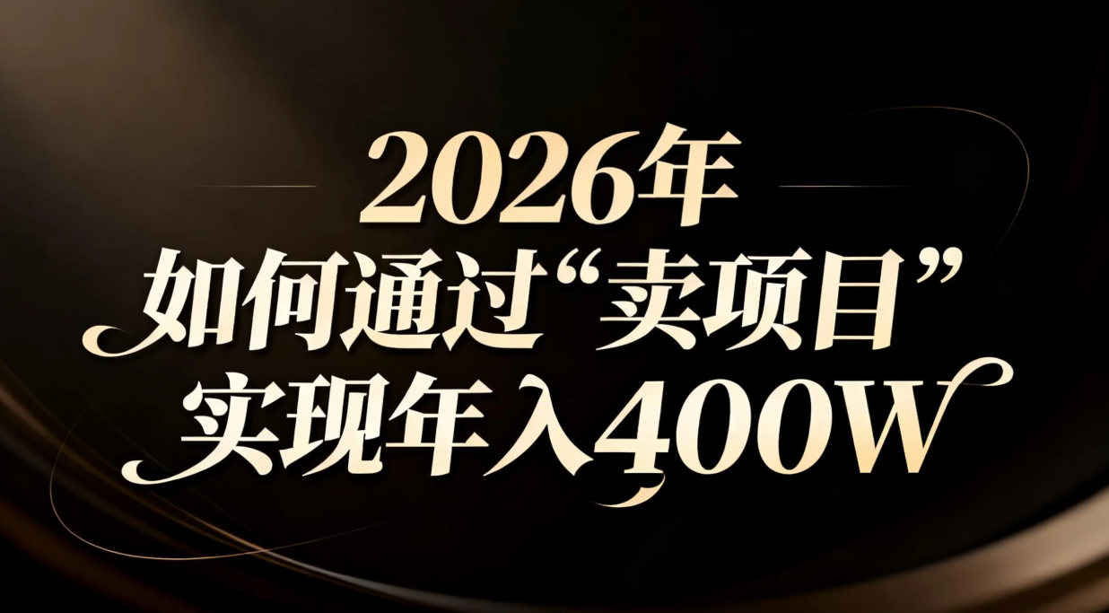 2026年如何通过“卖项目”实现年入百万-云讯网创