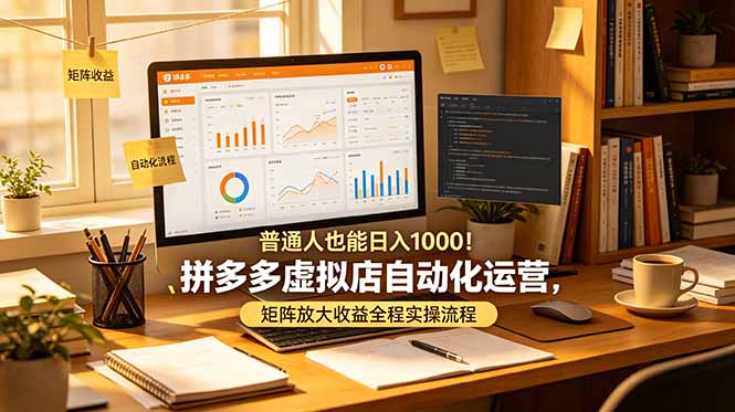 普通人也能日入 1000！拼多多虚拟店自动化运营，矩阵放大收益全程实操流程-云讯网创