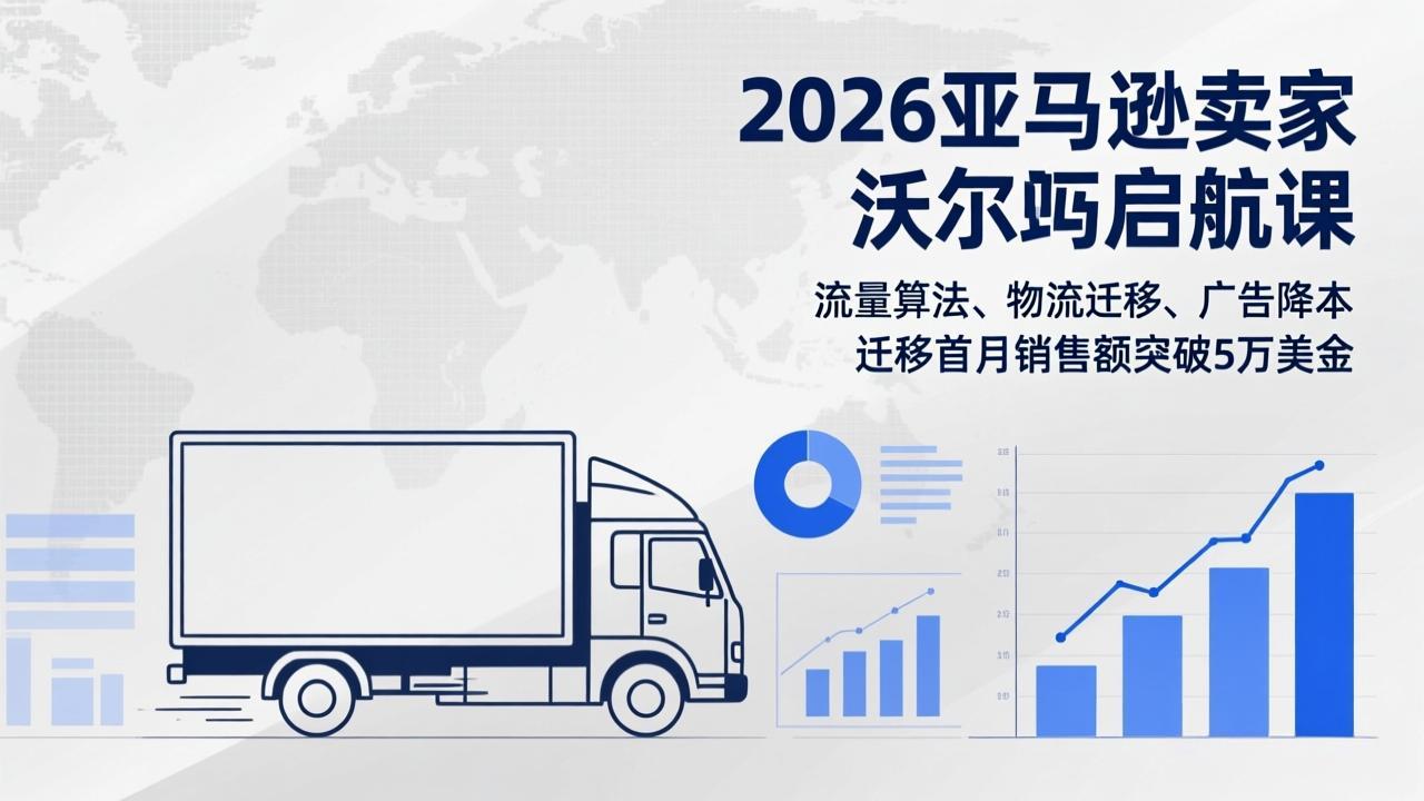 2026亚马逊卖家沃尔玛启航课，流量算法、物流迁移、广告降本，迁移首月销售额突破5万美金-云讯网创