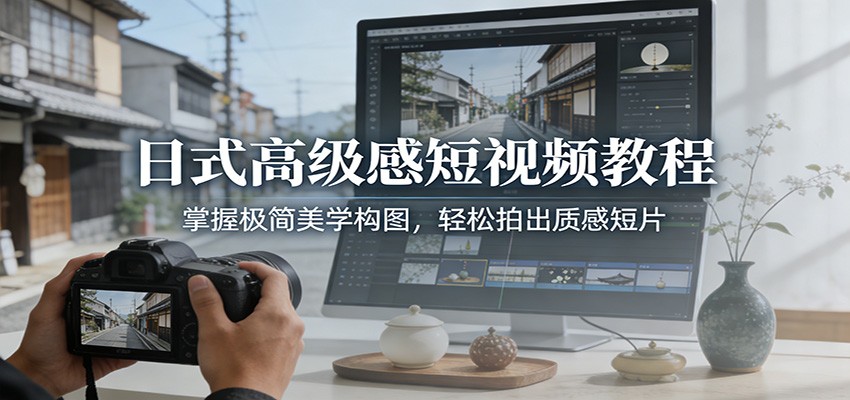 日式高级感短视频教程：掌握极简美学构图，轻松拍出质感短片-云讯网创