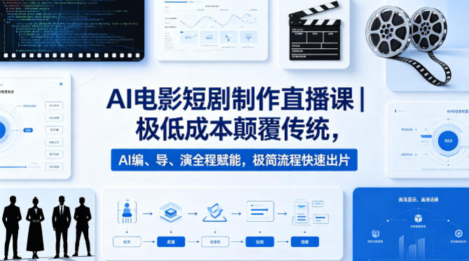 AI电影短剧制作直播课｜极低成本颠覆传统，AI编、导、演全程赋能，极简流程快速出片-云讯网创
