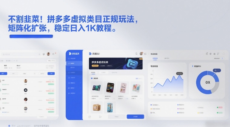 不割韭菜！拼多多虚拟类目正规玩法，矩阵化扩张，稳定日入1K教程【揭秘】-云讯网创