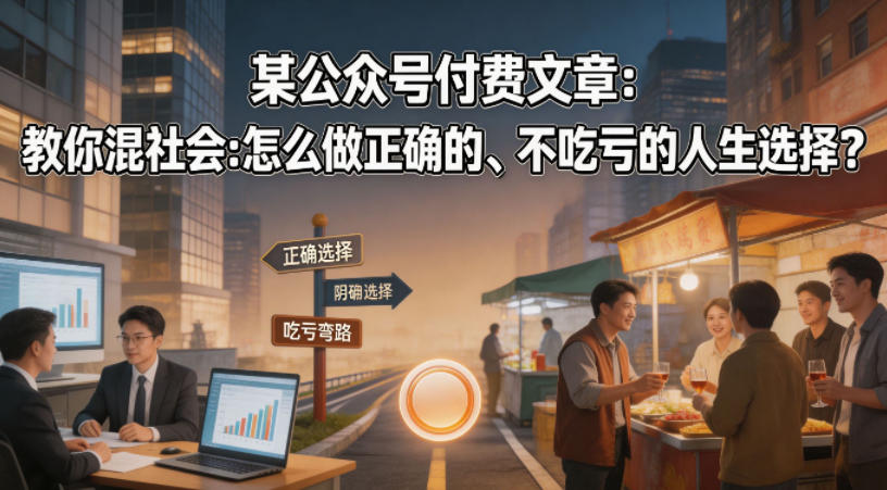 某公众号付费文章：教你混社会：怎么做正确的、不吃亏的人生选择？-云讯网创