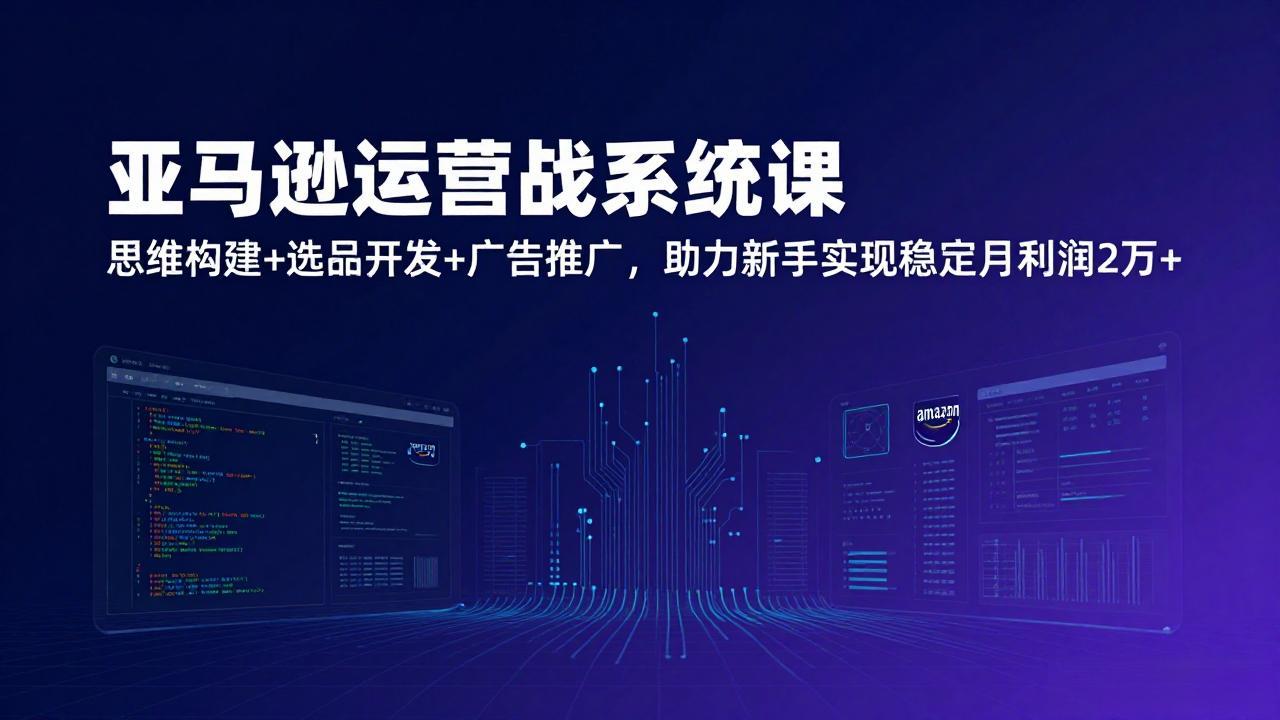 亚马逊运营实战系统课，思维构建+选品开发+广告推广，助力新手实现稳定月利润2万+(更新-云讯网创