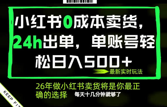 小红书0成本AI卖货，24小时出单，全流程托管，保底日入500+，每天十几分钟就够了【揭秘】-云讯网创