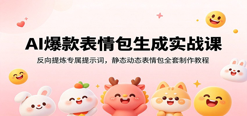 AI爆款表情包生成实战课：反向提炼专属提示词，静态动态表情包全套制作教程-云讯网创