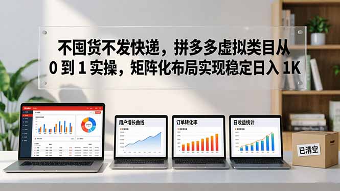 不囤货不发快递，拼多多虚拟类目从 0 到 1 实操，矩阵化布局实现稳定日入 1K-云讯网创