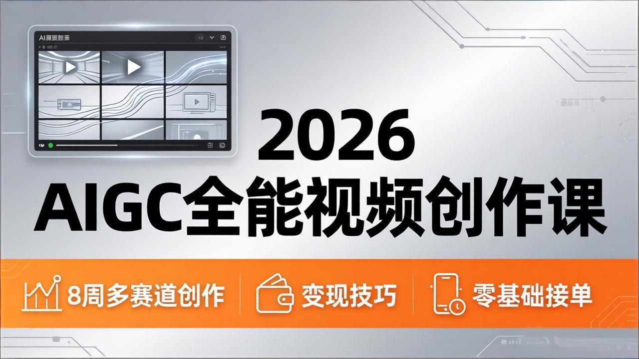 2026AIGC全能视频创作课，8周吃透多赛道创作+变现，零基础也能高效出片接单-云讯网创