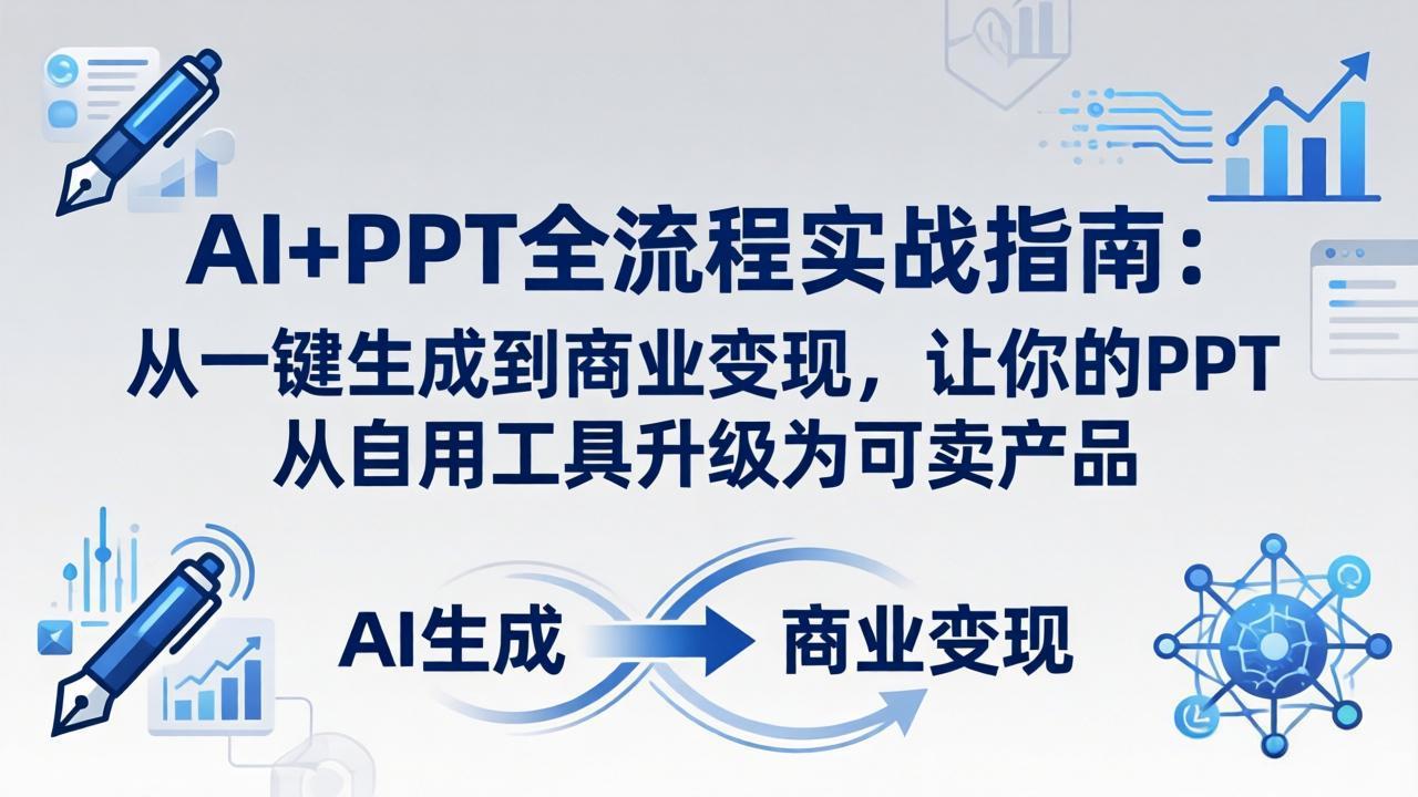 AI+PPT全流程实战指南-更新4月21：从一键生成到商业变现，让你的PPT从自用工具升级为可卖产品-云讯网创