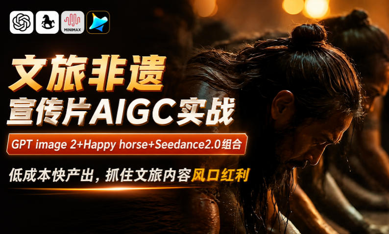 文旅非遗宣传片AIGC实战，GPT image 2+Happy horse+Seedance2.0组合，低成本快产出，抓住文旅内容风口红利-云讯网创