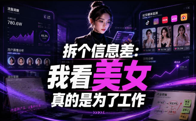 【理直气壮】我给看美女找了一个非常恰当的理由,信息差项目-云讯网创