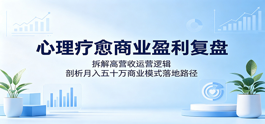 心理疗愈商业盈利复盘：拆解高营收运营逻辑，剖析月入五十万商业模式落地路径-云讯网创