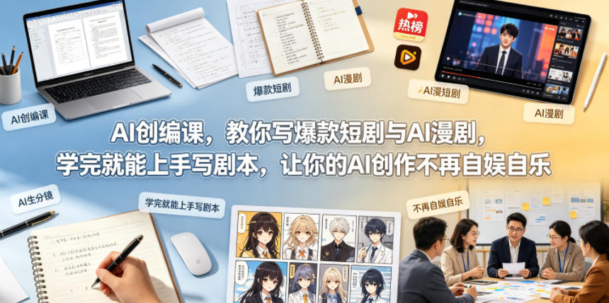 AI创编课,教你写爆款短剧与AI漫剧,学完就能上手写剧本,让你的AI创作不再自娱自乐(更新0521)-云讯网创