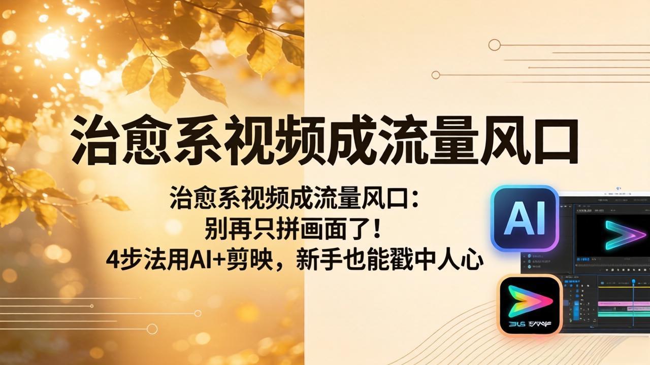 治愈系视频成流量风口：别再只拼画面了！4步法用AI+剪映，新手也能戳中人心-云讯网创