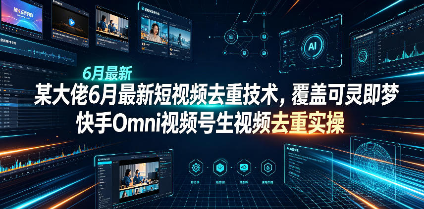 某大佬6月最新短视频去重技术，覆盖可灵即梦快手Omni视频号生视频去重实操-云讯网创