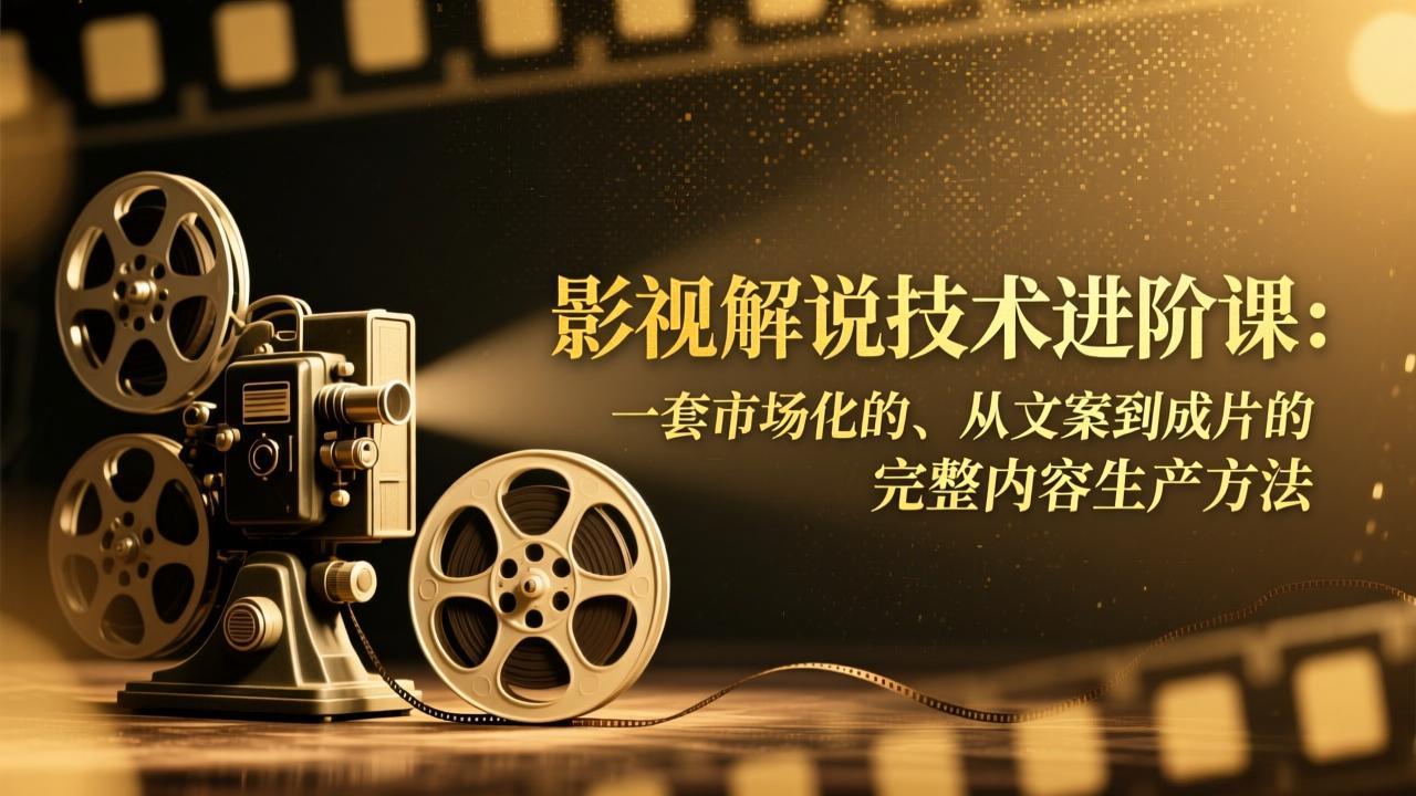 影视解说技术进阶课：一套市场化的、从文案到成片的完整内容生产方法-云讯网创