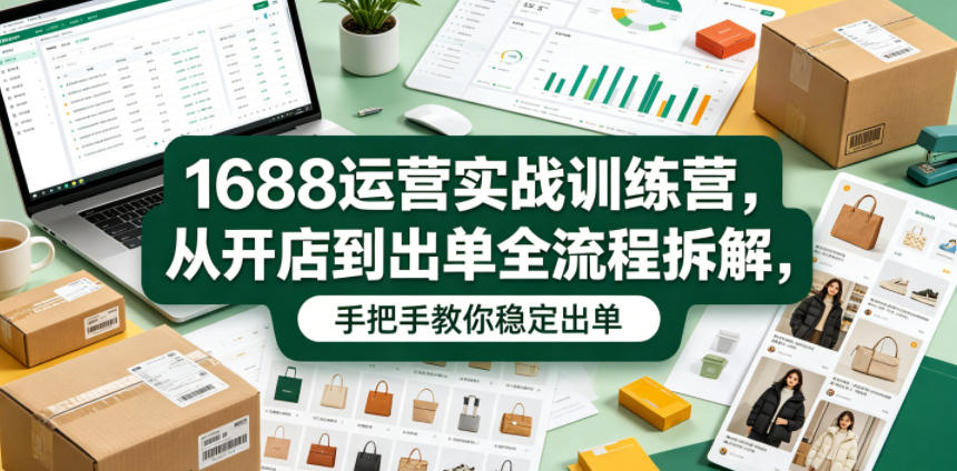 1688运营实战训练营,从开店到出单全流程拆解,手把手教你稳定出单(更新0620)-云讯网创