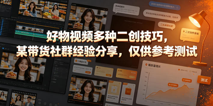 好物视频多种二创技巧，某带货社群经验分享，仅供参考测试-云讯网创
