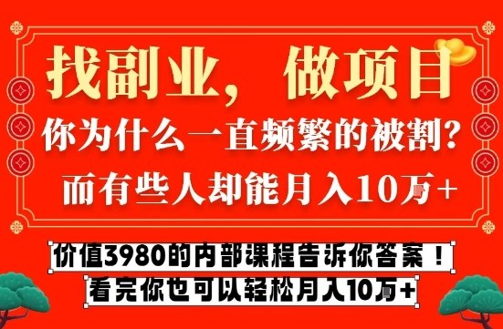 价值3980的网创内部课程，告诉你互联网创业月入10个W的秘密【揭秘】-云讯网创