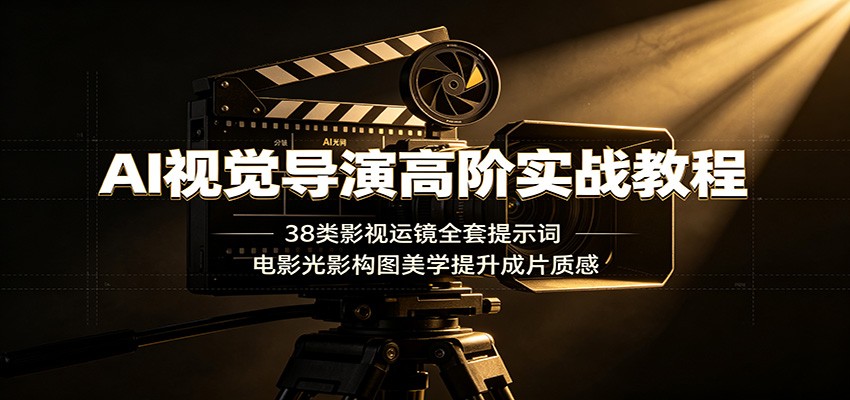 AI视觉导演高阶实战教程:38类影视运镜全套提示词,电影光影构图美学提升成片质感-云讯网创