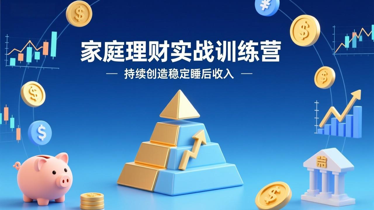 家庭理财实战训练营：从0到1建体系，三阶进阶层层递进，助你持续创造稳定睡后收入-云讯网创