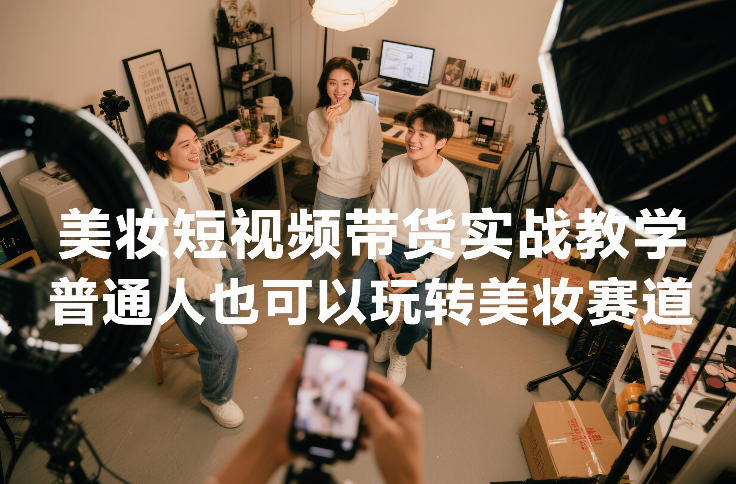 美妆短视频带货实战教学，普通人也可以玩转美妆赛道-云讯网创